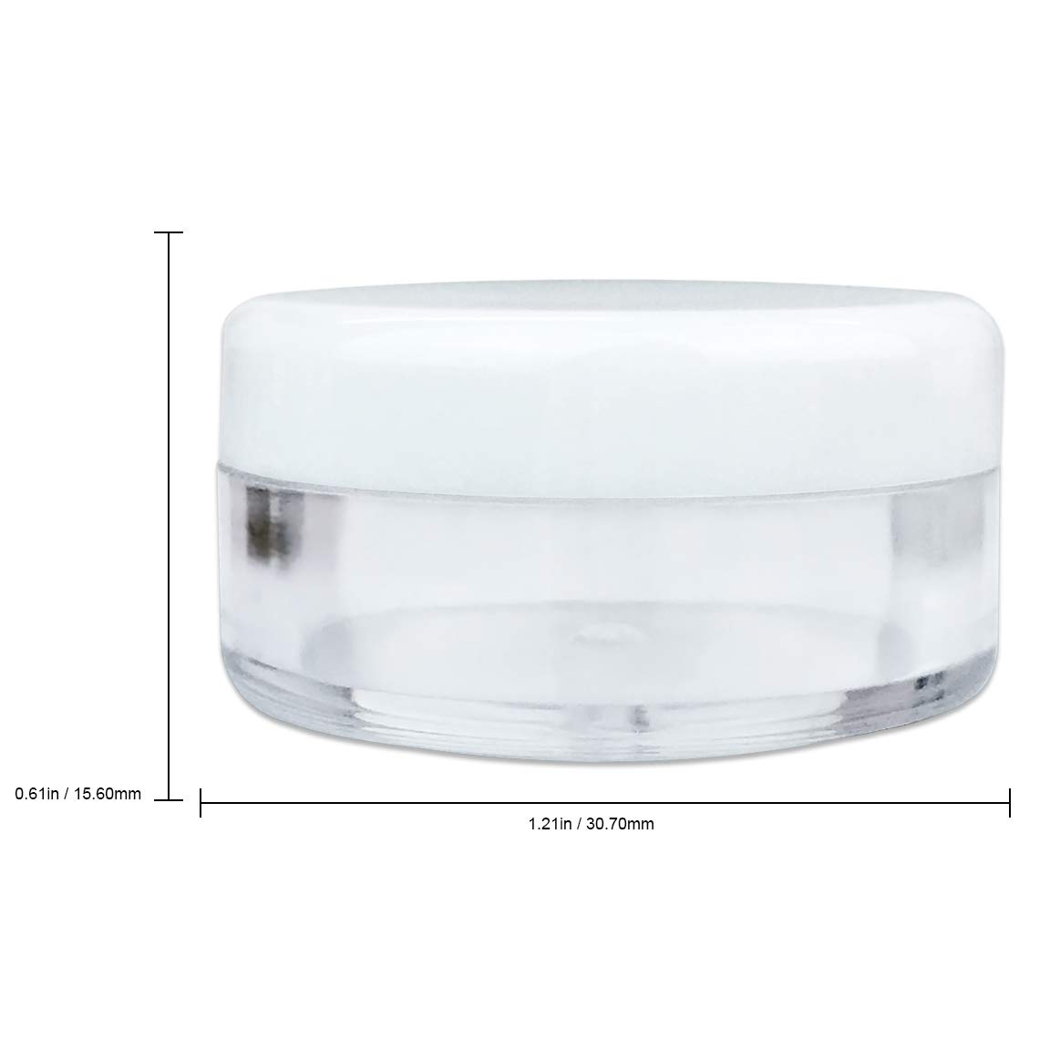 (Quantity: 150 Pieces) Beauticom 5G/5ML Round Clear Jars with White Lids for Powdered Eyeshadow, Mineralized Makeup, Cosmetic Samples - BPA Free 1