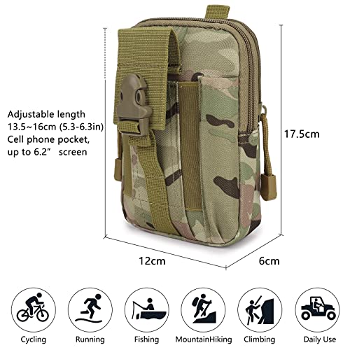 Long Keeper Tactical Molle Pouch Bag - Military Hiking Belt Waist Bag Outdoor Sport Motorcycle Bike Cycling Bag (Camouflage) #TOP2