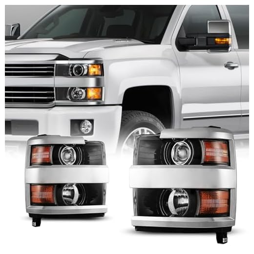 Nixon Offroad Headlights for Chevrolet Chevy Silverado 2500 3500 2015-2019 Head Lights Assembly LED Projector DRL Replacement Turn Signal Lights High Low Beam 1 Pair (Chrome Housing/Clear Lens)