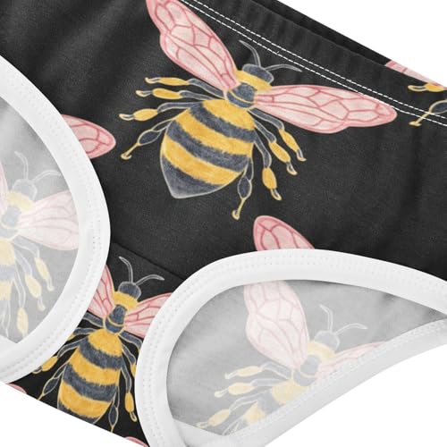 Cute Bees Black Girls Underwear Toddler 2t Cotton Little Girl Panties Artistic Underpants Briefs4