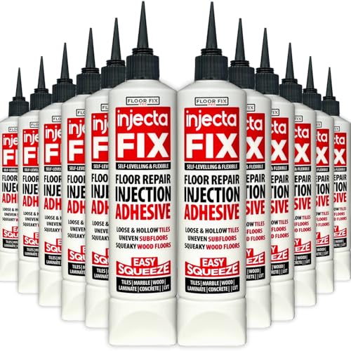Image of Floor-Fix Pro Injectafix - All in One Repair Kit for Loose /Hollow & Tiles Repair + Squeaky Wood, LVT & Laminate. Includes Anti- Clog Air-Tight Cap. Does NOT Require Caulk GUNd (12)