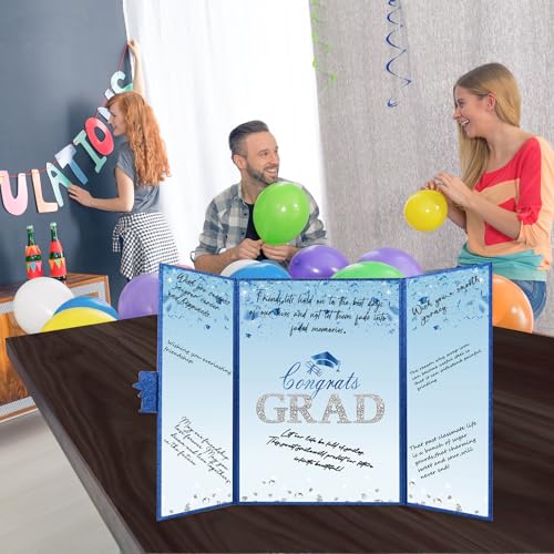 Image of Crenics Blue Graduation Decorations Class of 2026, Creative Graduation Guest Sign in Book Alternative, Congrats Grad Signature Book 18 inch x 12 inch, Awesome Graduation Gift or Keepsake