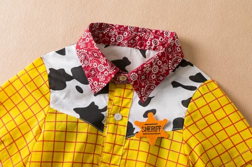 Woody Shirt Boys Plaid Button Down Shirt Woody Shirts Kids Hello Woody Cowboy T-Shirt3