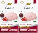 Dove Beauty Bar Soap Revitalizante Cherry & Chia Milk,for Revitalized Skin,A Skin Energy Boost 3.75 oz,(Pack of 12)