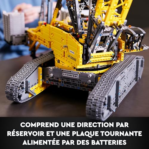 LEGO Technic Liebherr Rupsbandkraan LR 13000, Bouw het Ultieme OP Afstand Bestuurbare Voertuig, Inclusief Control+ App, Liersysteem en Beweegbare Giek, Grote Kraan Bouwpakket voor Volwassenen 42146