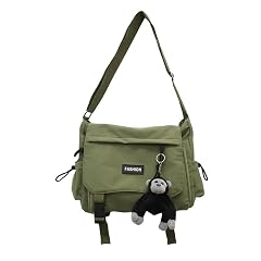 Large Capacity Unisex Shoulder Bag - Japan Korean Style Leisure Waterproof Nylon Messenger Black Oxford Book Bag