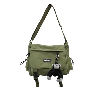 Large Capacity Unisex Shoulder Bag - Japan Korean Style Leisure Waterproof Nylon Messenger Black Oxford Book Bag