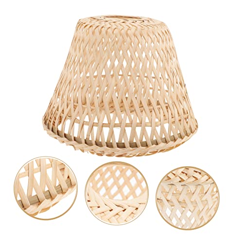 CAXUSD Bamboo Lampshade Small Woven Retro Style Barrel Lamp Shade Ceiling Light Cover for Indoor Lighting Home Hotel Restaurant 6.69 X 6.69 X 4.72 in by CAXUSD - Used condition - Image 6