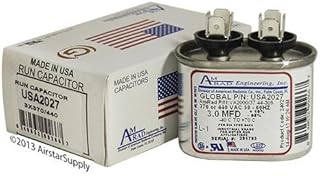 Mars 12027 Replacement - 3 uf / Mfd 370 / 440 VAC AmRad Oval Universal Capacitor , Made in the U.S.A.