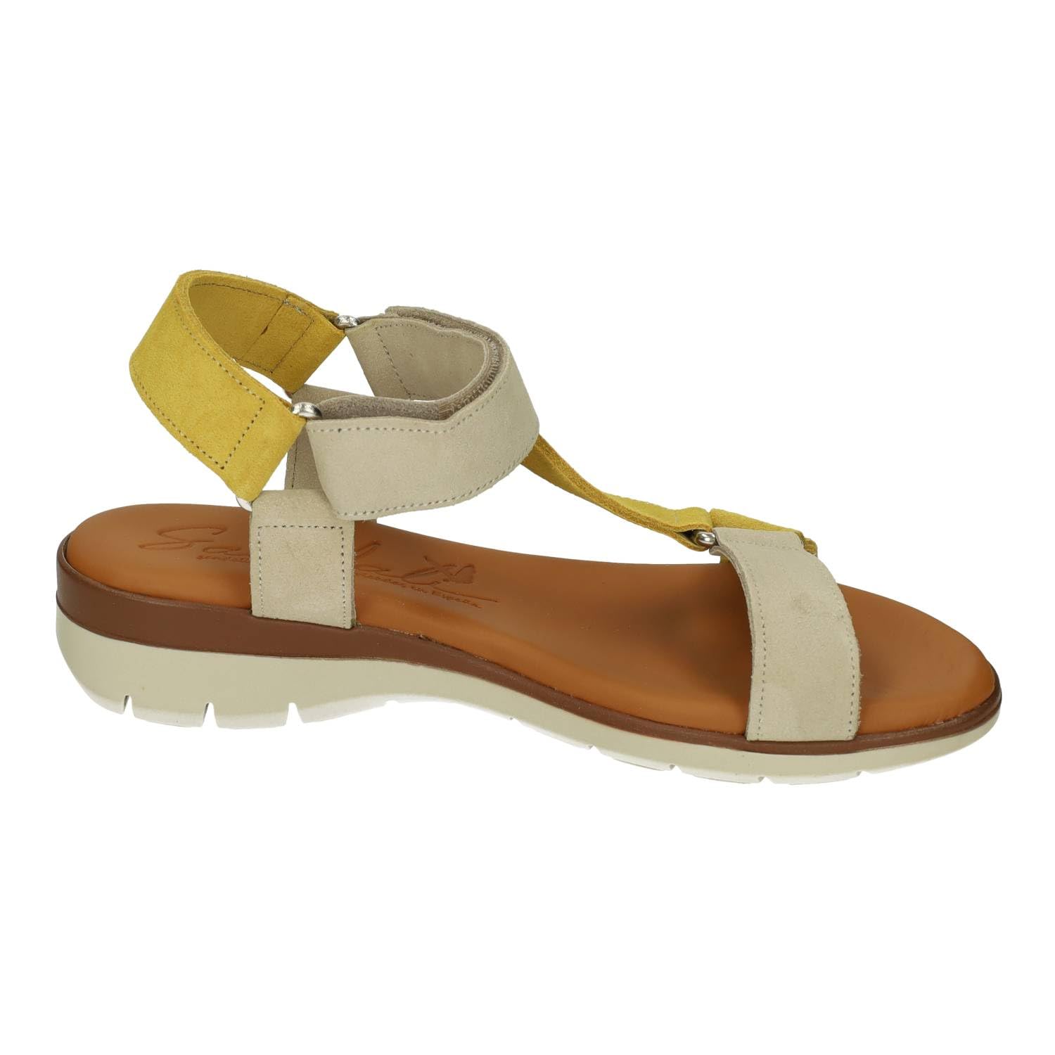 Sandali M670-H5099 Calzado de Piel Piel para Mujer, Plantilla cómoda Ancha, Cierre Ajustable, Fabricadas en España, Temporada Verano Mujer Sandalias