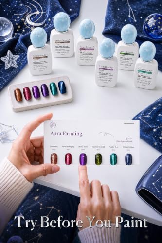 Image of AZUREBEAUTY HEMA-Free 15ML Cat Eye Gel Polish Set, 6 Colors Magnetic Gel