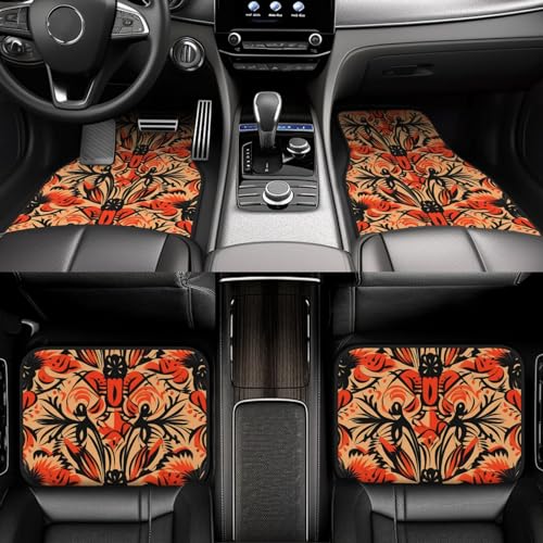 Tapis de sol voiture folk orange pour protéger votre SUV lors des sorties outdoor
