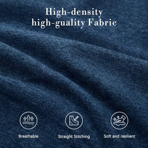 Image of Storage Ottoman Bench, 50.3 inch Fabric Upholstered End of Bed Bench (Blue)