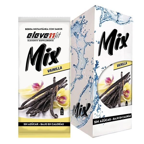 Eleven Fit Mix Instantáneo Sabor Vainilla | Prepara 1.5L de Bebida Saludable, Sin Azúcar y Baja en Calorías | Ideal para mezclar con Leche, Cocinar y Preparar Postres | Caja de 12 Sobres