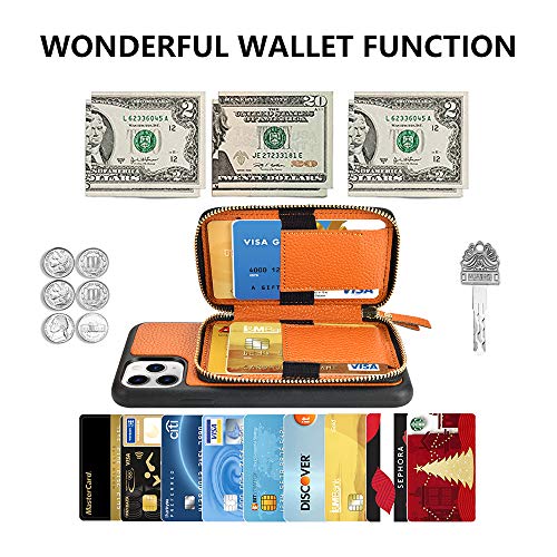 image for ZVE Wallet Case for iPhone 11 Pro Zipper Wallet Case with Credit Card 