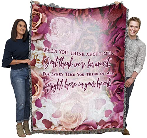 Pure Country Weavers When You Think About Me Don't Think We're Far Apart Blanket - Sympathy Bereavement Gift Tapestry Throw Woven from Cotton - Made in the USA (72x54)