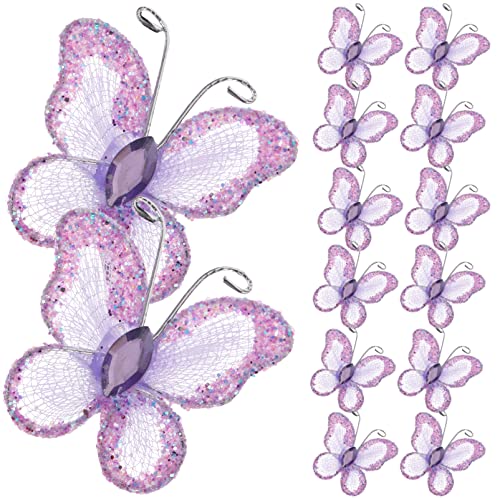 Papillons en maille transparente violets Gatuida pour DIY scrapbooking et décoration mariage
