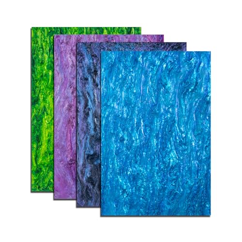 Image of TOEPODO Pearlescent Cast Acrylic Sheets Pearl Acrylic 1 /8inch Thickness Acrylic Sheets for Laser Cutting Art Design DIY Crafts /Home Deco (4, Sets, 8x12 Inch)