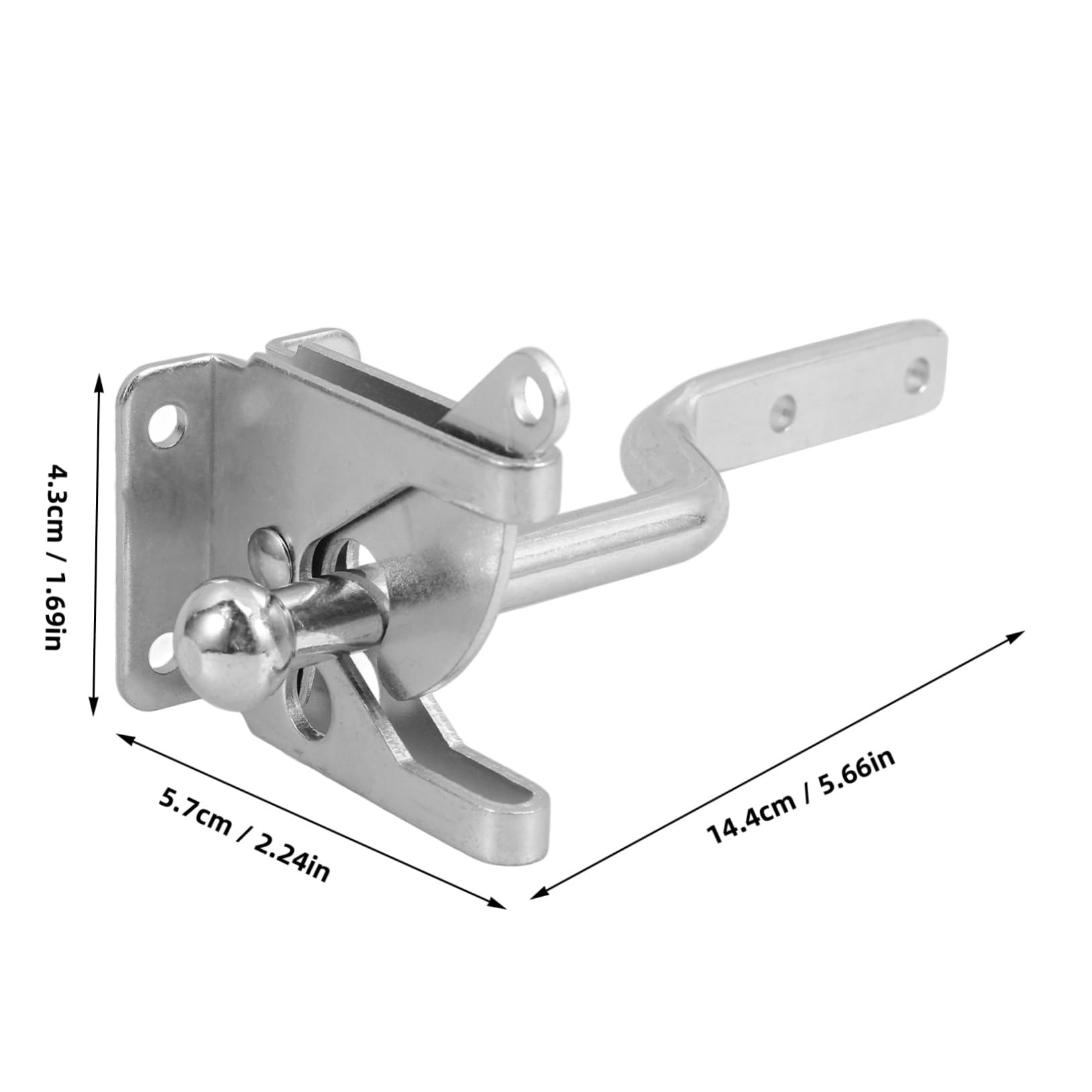 Loquet de Portail Robuste en Fer Argenté pour Portillon de Jardin en Bois, Serrure de Clôture Élégante et Sécurisée, pour Usage Extérieur et Ferme