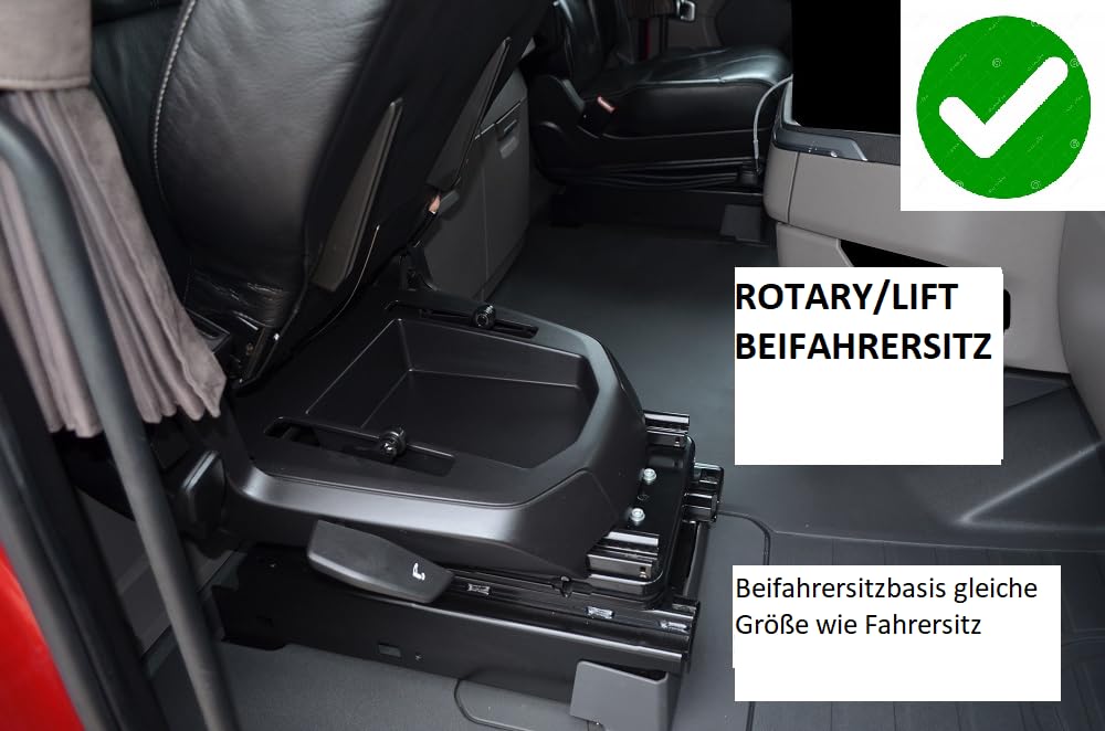Alfombrillas Para Scania S - Asiento Giratorio Del Pasajero - Negro/Rojo