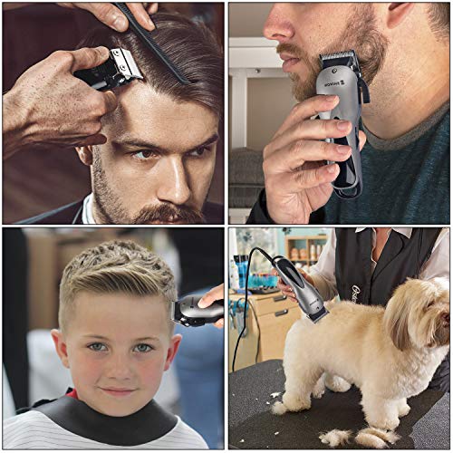 Hair Clipper for Men, WeluvFit Beard Trimmer, 2-Speed Hair Cutting Kit with USB Charger, LED Display for Men, Babies, Pets Cutting and Grooming