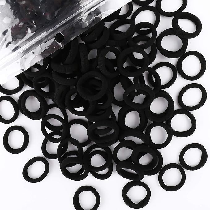 Prince Traders Baby Hair Ties for Girls & Kids | 100 Pcs Soft Cotton Elastic Rubber Bands | Mini Non-Slip Ponytail Holders | No Damage Stretchable Tiny Hairbands for Toddlers & Babies (Black Color)-image-28