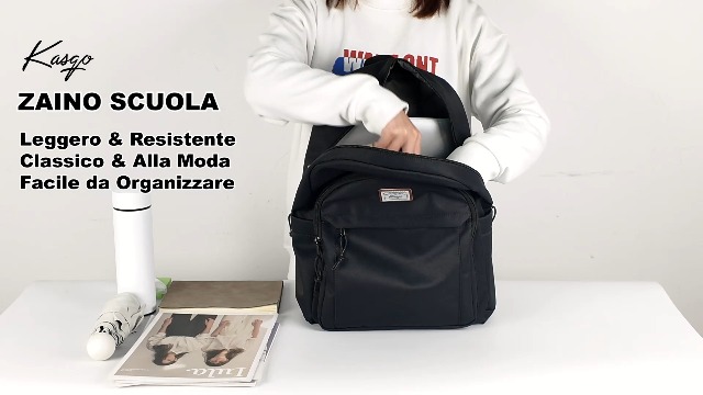 Kasqo Zaino Leggero Impermeabile 17,3L – Unisex, Nero, Per Scuola, Viaggi E Uso Quotidiano, Con Scomparto Imbottito - 2