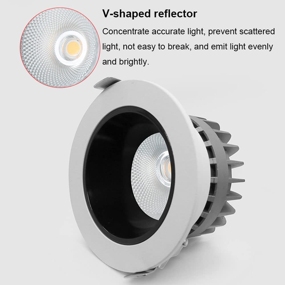 Plafoniera da Incasso A LED da 10 Pezzi, Faretto da Incasso A LED Impermeabile IP65 da 7W, 4CCT 3000K-6000K, Angolo del Fascio 60, Faretto da Incasso per Doccia Antiruggine