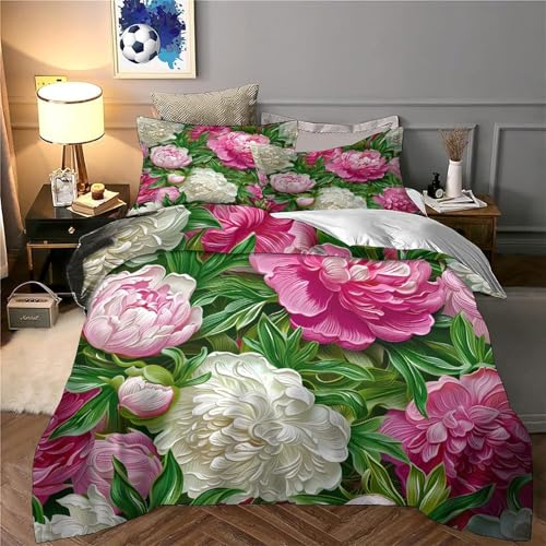 Housse de couette pingouin sans repassage parure lit double microfibre fermeture éclair 3D