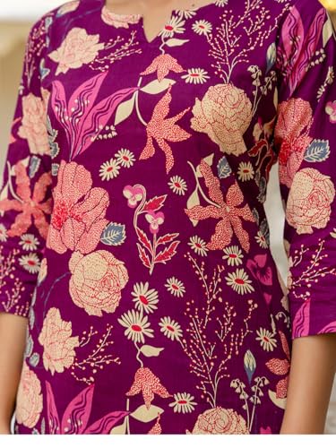 Image of feranoid Elegant V-Neck 3 /4 Sleeve Kurta & Pant Co-ord Set (S-XXL)