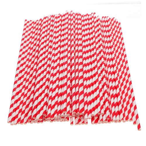 DECORNIJIA 100個入り可降解紙製綿あめコーンスティック赤白ストライプ 素材 使用後簡単処 リサイクル可能 パーティーや祭典 学校イベントに