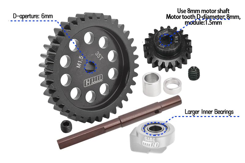 GPM Racing Ingranaggi In Acciaio Al Carbonio M1.5 35T Per Traxxas X-Maxx & XRT (Nero)