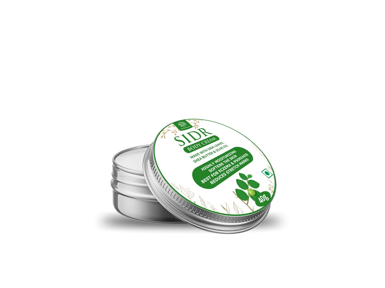 Sidr Body cream 40g / Made with Shea Butter Olive oil & Sidr leaves, Hair & beard (PACK OF 1) / Best for Ruqaiya/Chemical Free