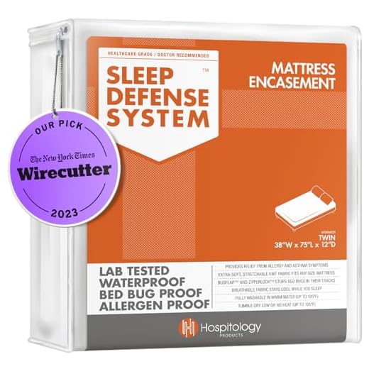 HOSPITOLOGY PRODUCTS Sleep Defense System - Zippered Mattress Encasement - Twin - Hypoallergenic - Waterproof - Bed Bug & Dust Mite Proof - Stretchable - Standard 12" Depth - 38" W x 75" L