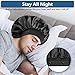 Satin Bonnets for Men Women, Hair Bonnet for Sleeping wih Adjustable & Soft Elastic Band, Large Silk Sleep Bonnet for Curly Hair Braids Stay on All Night (Black)