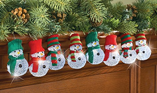 Collections Etc Sparkling Snowman String Lights Set