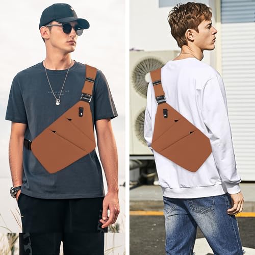 Image of Anti Theft Crossbody Bag,Sling Bag for Women Men,Multi-pocket Chest Shoulder Bag for Travel, Sport, Work