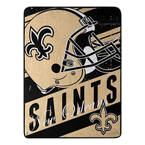 Northwest The Company NFL New Orleans Saints Deep Slant Super Plush Raschel Throw Blanket 46 x 60  Team Colors
