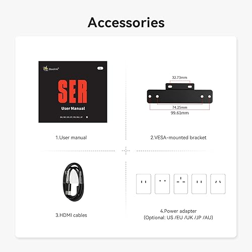 Miniatura 10 de Beelink SER5 Mini PC W11 Pro, AMD Ryzen 5 5560U (6C12T hasta 4 GHz), 8 GB DDR4 500 GB NVME SSD Graphics 7 core 1800 MHz WiFi 6BT5.2triple pantalla