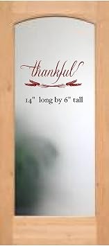 Thankful wall or Pantry Door Decal with Wheat, Walls with Style All Burgundy
