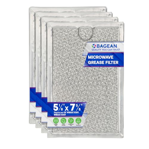 Comparison: Best Microwave Grease Filter 5 Microwave Filter Replacement 7.64” x 5.12” for GE WB06X10309 WB06X10359 Microwave Grease Filter - Also Fit’s LG Kenmore and More - Filters Kitchen Oven Air Entering Over the Range Vent Fan (4-Pack)