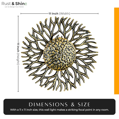Image of Rust & Shine Wall Light for Home Decoration Antique Brass Modern Decorative Wall Lamp for Living Room & Bedroom Wall Mounted Light Bedside Wall Light Fancy Indoor Lighting