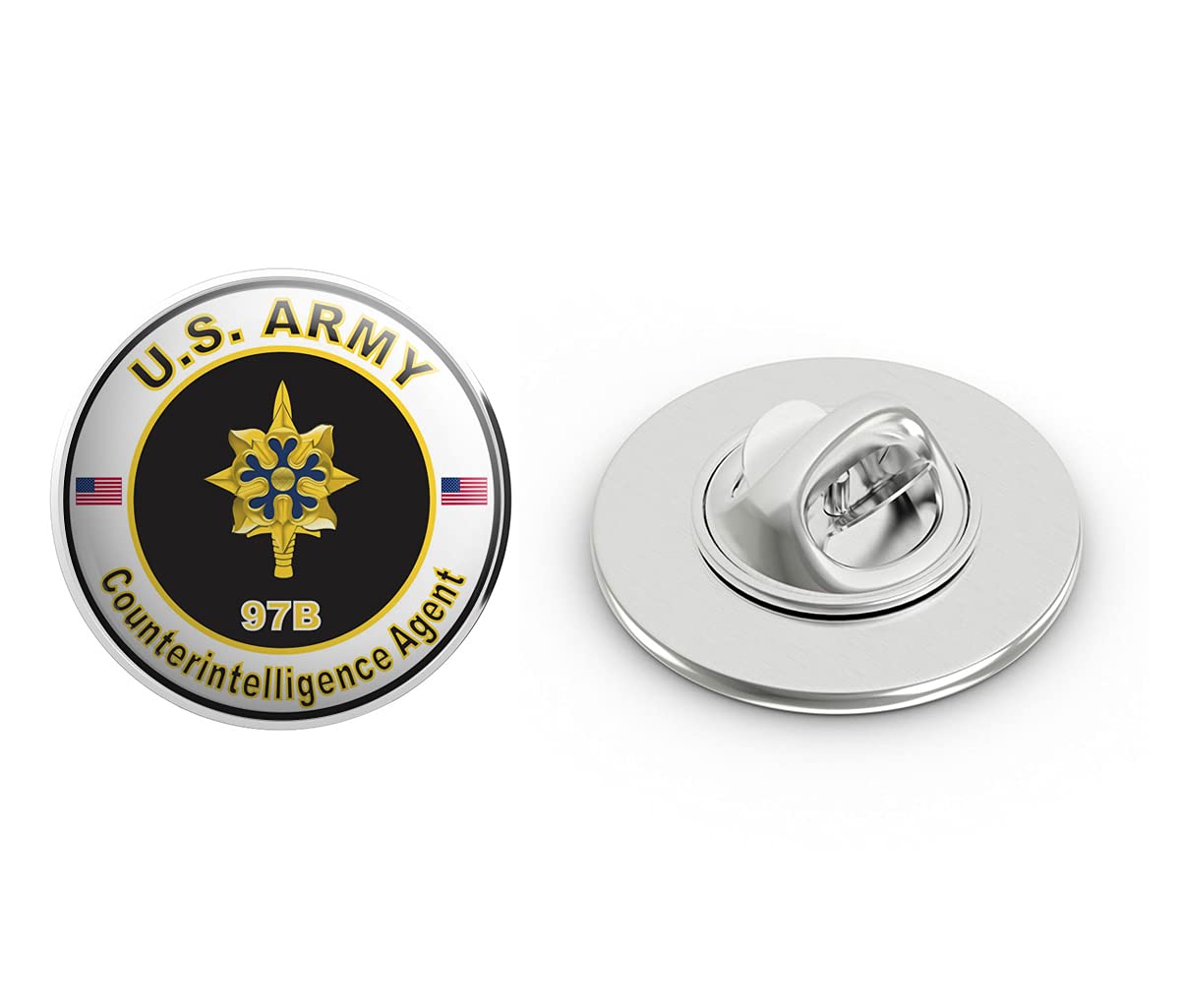 U.S. Army MOS 97B Counterintelligence Agent Metal 0.75" Lapel Hat Pin Tie Tack Pinback