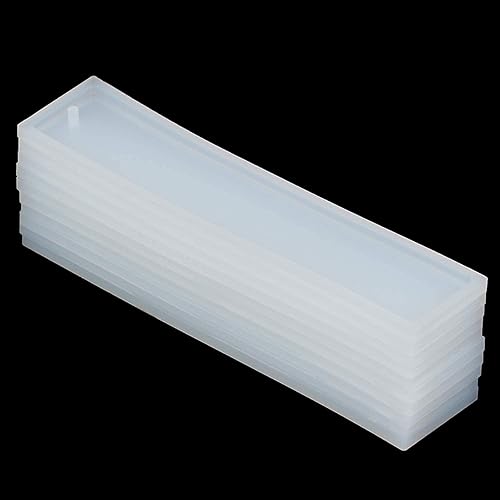 Miniatura 6 de Uoeo Paquete de 20 moldes rectangulares de silicona para marcapáginas, molde para hacer resina epoxi (5.5 h)