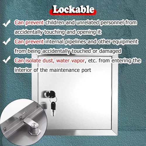 Customizable Access Panel - Large & Small Inspection Hatch with Lock, Hidden Stainless Steel Door for Ceiling, Wall, Floor, Waterproof Electrical Access Hatch
