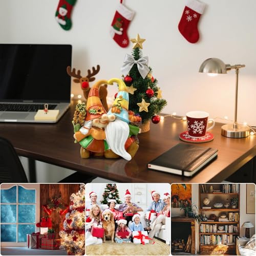 Gartenzwerge Dekoration Für Haus - Herbstdeko Gartenzwerg - Harz Figur Saisonale Herbstdekoration Für Tisch Innen Außen Garten – Bild 5