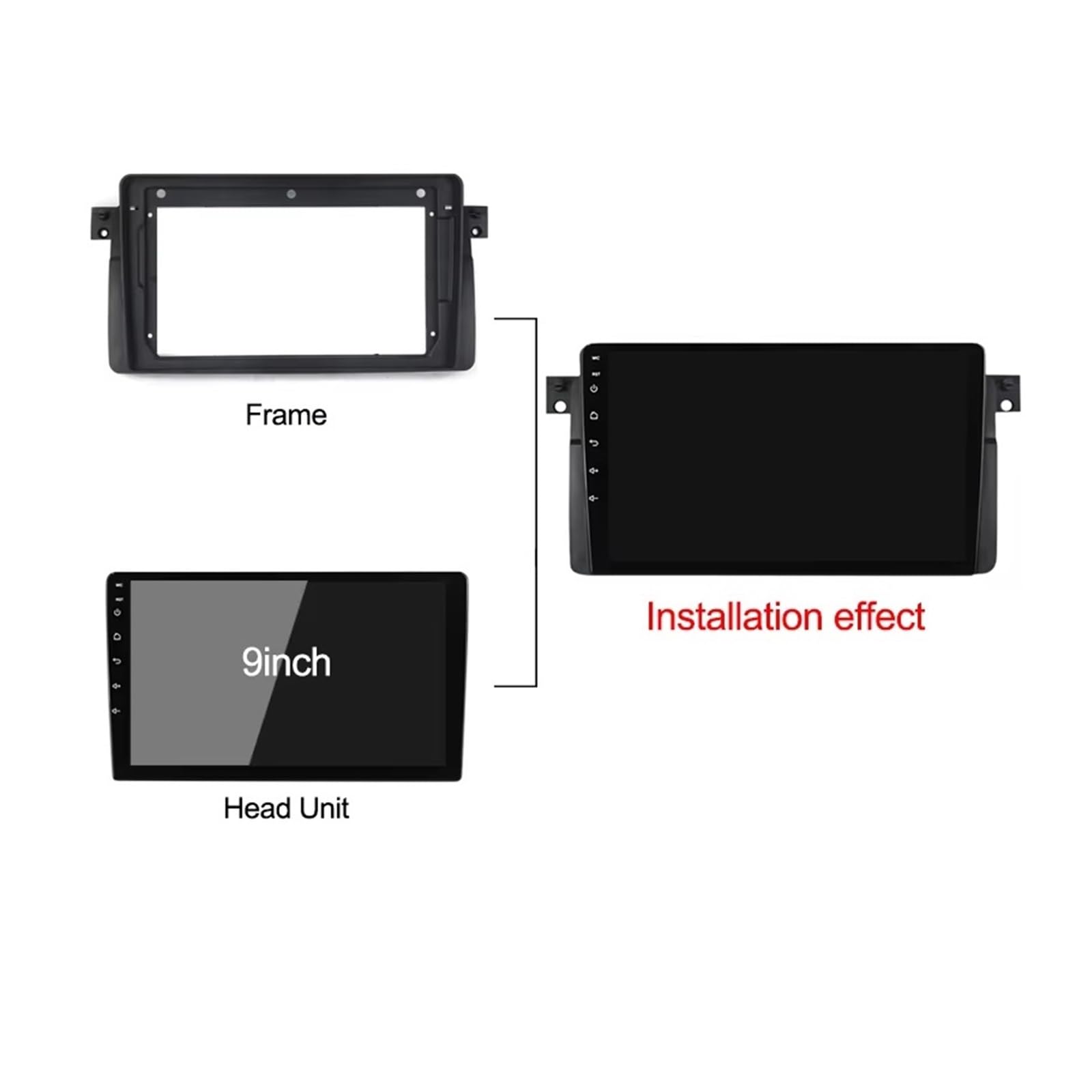 Para E46 Para M3 318/320/325/330/335 Kit Panel Ajuste Tablero Radio Marco DVD Coche Decodificador Caja Adaptadora Fascia Fascia Radio Coche