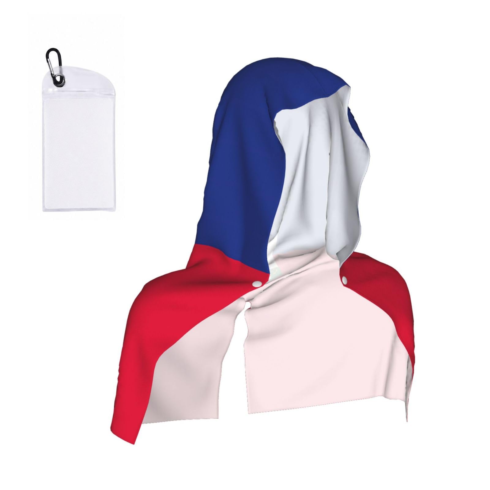 CNTDBU Haitian flag Cooling Towel Hooded-Instant Chill Neck Cover for Sports, UV Cooling Rag for Running Gym