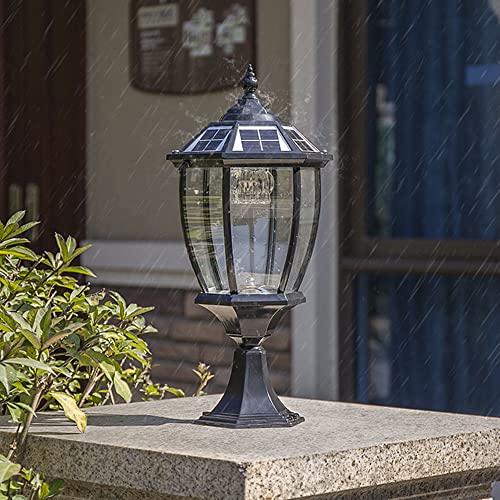 CHUNGYANG Vintage Exterieur E27 Basis Post Lantaarn, Dusk To Dawn Outdoor Post Lights, Lantaarnpaal Lichtpunt Met Pier Mount Base, Waterdicht IP55, Water Ripple Glass, Outdoor Post Lantaarn Voor Patio - Afbeelding 2