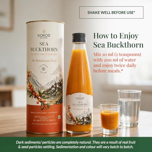 Image of Kokos Natural Sea Buckthorn Pulp Concentrate | Himalayan Cold Press | 600ml